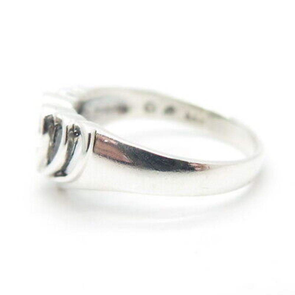 925 Sterling Silver Vintage Open Heart Ring Size 6.25 - Picture 6 of 8